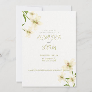 ELEGANT MINIMALIST LILY WEDDING INVITATION INBJUDNINGAR