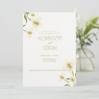 ELEGANT MINIMALIST LILY WEDDING INVITATION INBJUDNINGAR