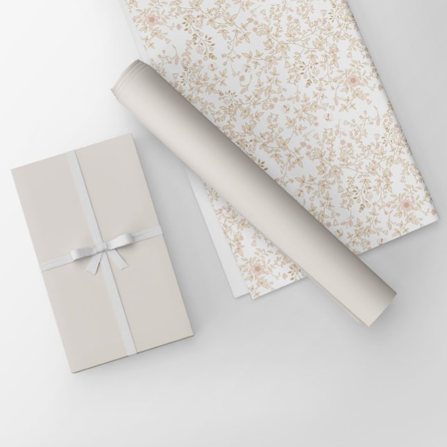 Elegant minimalist ljus kräm beige enfärgad presentpapper (Skapare uppladdad)