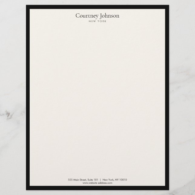Elegant Minimalist Luxury Boutique Black/Ivory Brevhuvud (Framsida)