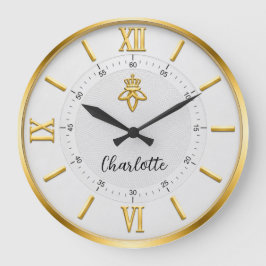 Elegant Minimalist Luxury White & Gold Stor Klocka