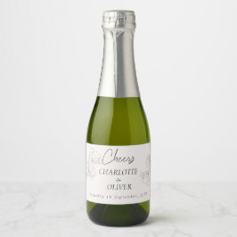 Elegant minimalist mini champagneflasksetikett
