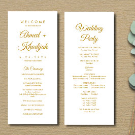 Elegant Minimalist Modern Islamic Wedding Program