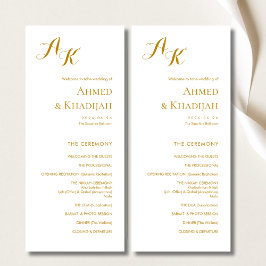 Elegant Minimalist Modern Islamic Wedding Program