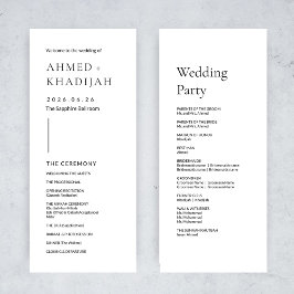 Elegant Minimalist Modern Islamic Wedding Program
