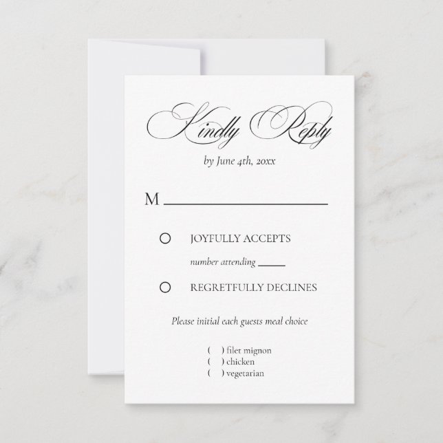  Elegant Minimalist modern Tarjeta de confirmación OSA Kort (Framsida)