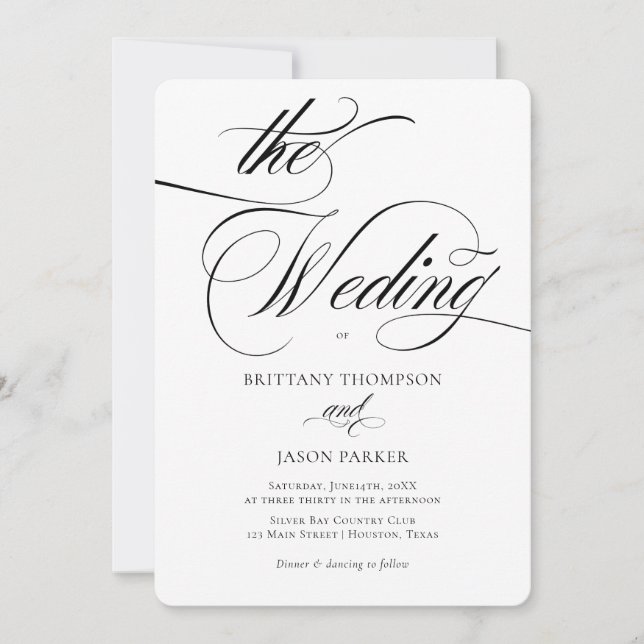 Elegant Minimalist modern Wedding Inbjudningar (Framsida)
