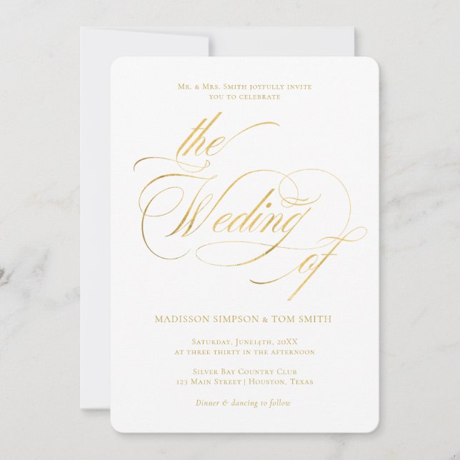 Elegant Minimalist modern Wedding Inbjudningar (Framsida)
