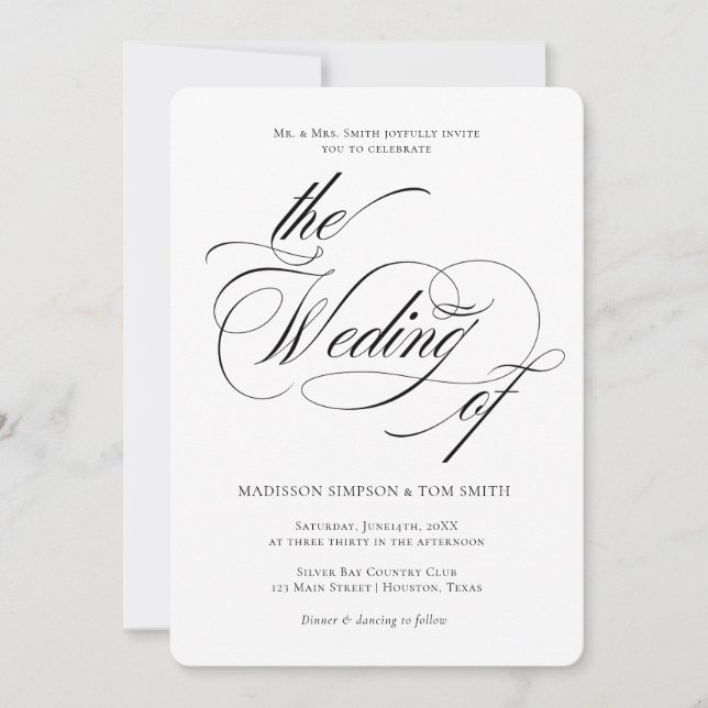 Elegant Minimalist modern Wedding Inbjudningar (Framsida)