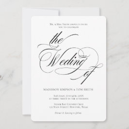 Elegant Minimalist modern Wedding Inbjudningar