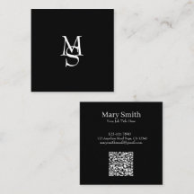Elegant minimalist monogram anpassningsbar QR-kod
