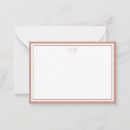 Elegant Minimalist Monogram Black Two Border Anteckningskort