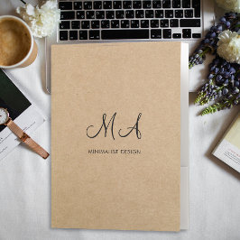 Elegant Minimalist Monogram Kraft Pappra Stil