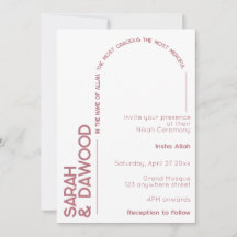 Elegant minimalist muslim vit roséguld bröllop