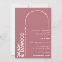 Elegant minimalist muslimsk roséguld vit bröllop