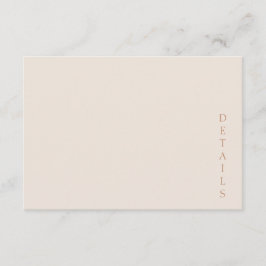 Elegant minimalist öken sand koppar bröllop tilläggskort