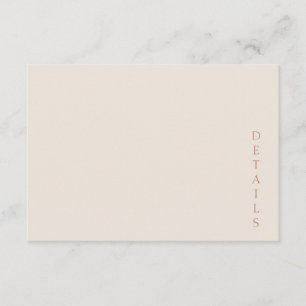 Elegant minimalist öken sand koppar bröllop tilläggskort