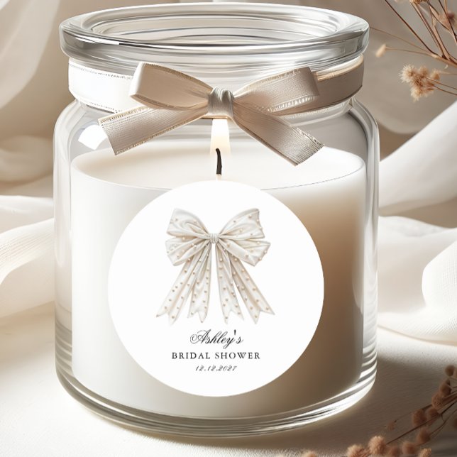 Elegant minimalist pärlor slinga bröllopsdusch runt klistermärke (Skapare uppladdad)