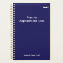 Elegant Minimalist Personalized Logo Blue Planner