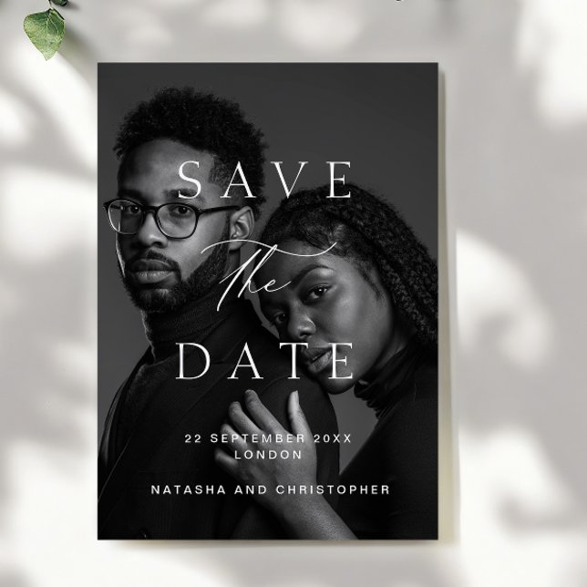 Elegant Minimalist Photo Overlay Wedding Spara Datumet (Skapare uppladdad)