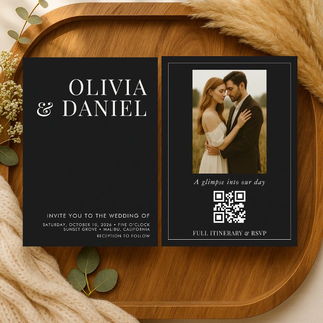 Elegant Minimalist Photo Wedding Inbjudningar (Skapare uppladdad)