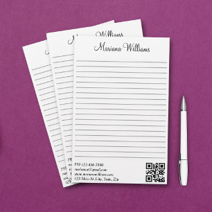 Elegant minimalist QR-kod företagslinjerad Brevpapper