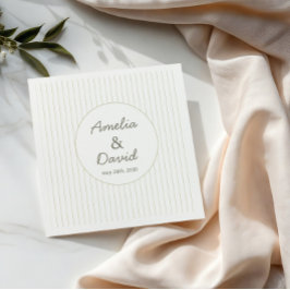 Elegant minimalist randig grön bröllopsduk  pappersservett