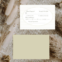 Elegant minimalist randig grön bröllopsklädsel OSA kort