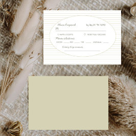 Elegant minimalist randig grön bröllopsklädsel OSA kort