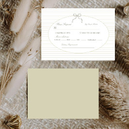 Elegant minimalist randig grön bröllopsklädsel OSA kort