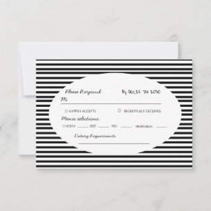 Elegant minimalist randig svart vit OSA kort