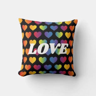 Elegant minimalist regnbåge hjärta design kudde