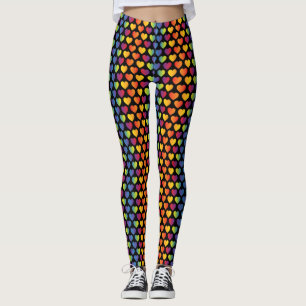 Elegant minimalist regnbåge hjärtdesign leggings