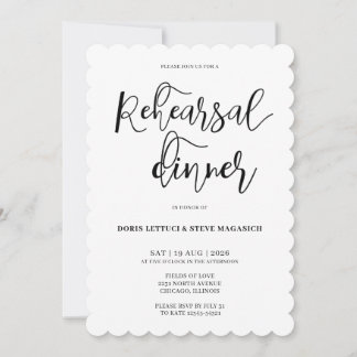 Elegant Minimalist Rehearsal Dinner Invitation Inbjudningar