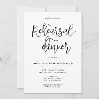 Elegant Minimalist Rehearsal Dinner Invitation Inbjudningar