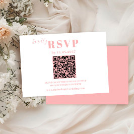 Elegant minimalist rosa bröllops-RSVP-kort Tilläggskort