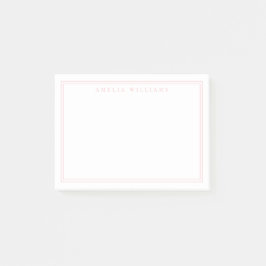 Elegant minimalist rosa dubbelkant post-it block