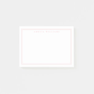 Elegant minimalist rosa dubbelkant post-it block
