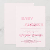 Elegant minimalist rosa könsneutral baby shower