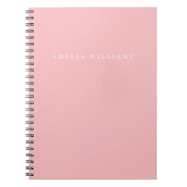 Elegant minimalist rosa monogram anteckningsbok