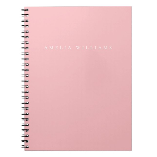Elegant minimalist rosa monogram anteckningsbok (Framsidan)
