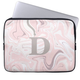 Elegant minimalist rosa- och vitmarmorlook laptop sleeve