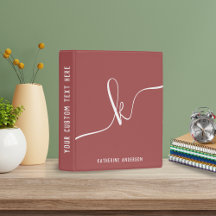 Elegant Minimalist Rosa Red Script Monogram