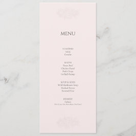 Elegant minimalist rosabruden menykort meny
