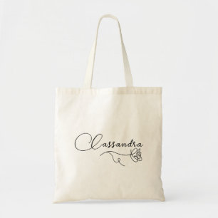 Elegant minimalist rosmanus skript Anpassat namn Tygkasse