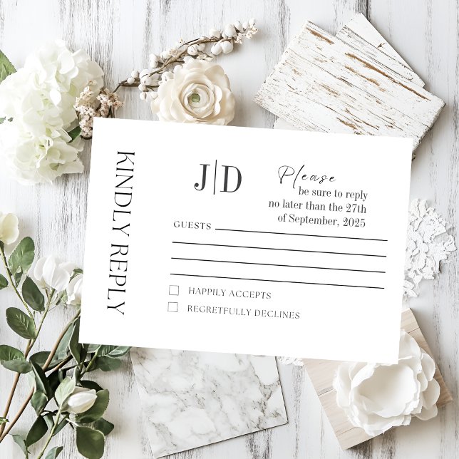Elegant Minimalist RSVP-kort | Modern & Stilig OSA Kort (Elegant Minimalist RSVP Card | Modern & Stylish
)