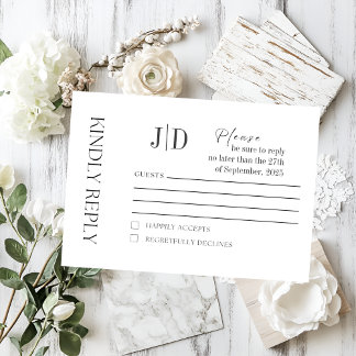 Elegant minimalist RSVP-kort | Modernt och stilren OSA Kort