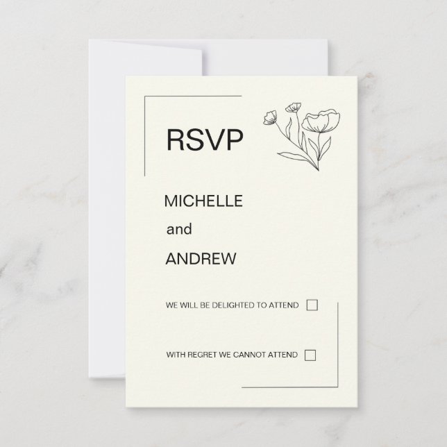 Elegant Minimalist RSVP-kort OSA Kort (Framsida)