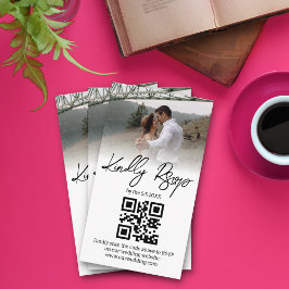elegant minimalist rsvp qr-kod bröllopsfoto tilläggskort