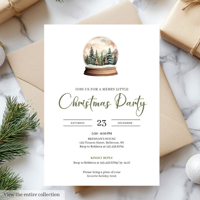 Elegant minimalist salvia neutral elfenbensvit jul inbjudningar (Minimalist Sage Neutral Ivory Christmas Party)